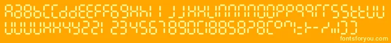 7linedigital Font – Yellow Fonts on Orange Background