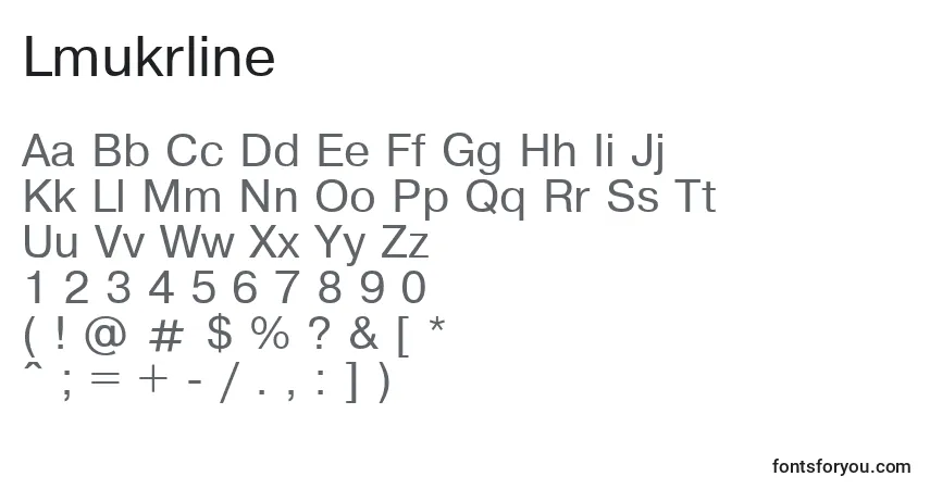 Шрифт Lmukrline – алфавит, цифры, специальные символы