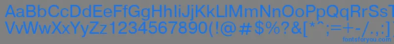 フォントLmukrline – 灰色の背景に青い文字