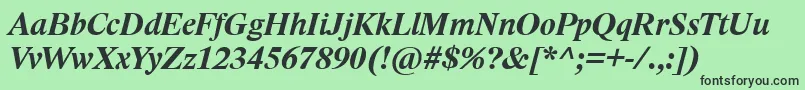 LidoStfCeBoldItalic Font – Black Fonts on Green Background