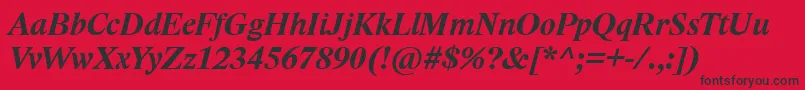 LidoStfCeBoldItalic-Schriftart – Schwarze Schriften auf rotem Hintergrund
