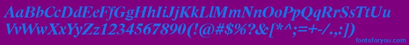 LidoStfCeBoldItalic Font – Blue Fonts on Purple Background