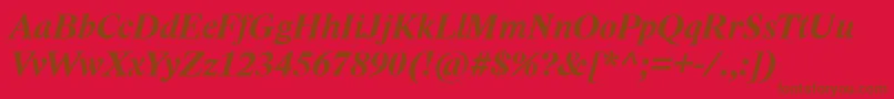 LidoStfCeBoldItalic Font – Brown Fonts on Red Background