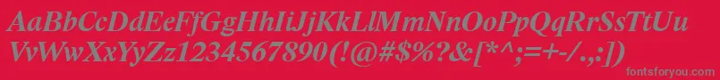 LidoStfCeBoldItalic-Schriftart – Graue Schriften auf rotem Hintergrund