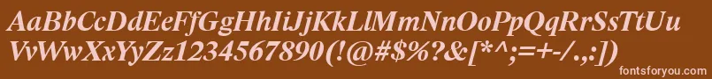 LidoStfCeBoldItalic Font – Pink Fonts on Brown Background