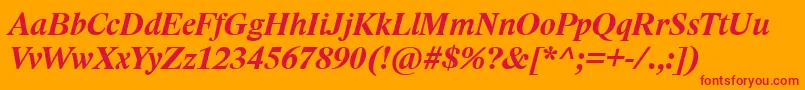 LidoStfCeBoldItalic Font – Red Fonts on Orange Background