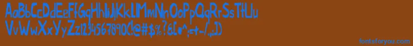 ThislittlepiggyCondensed Font – Blue Fonts on Brown Background