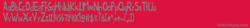 フォントThislittlepiggyCondensed – 赤い背景に灰色の文字