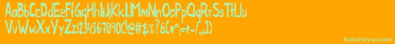 ThislittlepiggyCondensed-Schriftart – Grüne Schriften auf orangefarbenem Hintergrund