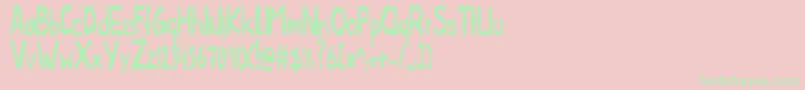 ThislittlepiggyCondensed Font – Green Fonts on Pink Background