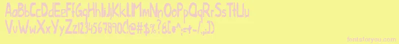 フォントThislittlepiggyCondensed – ピンクのフォント、黄色の背景