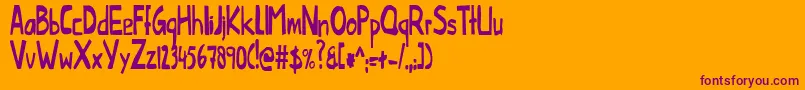 Fonte ThislittlepiggyCondensed – fontes roxas em um fundo laranja
