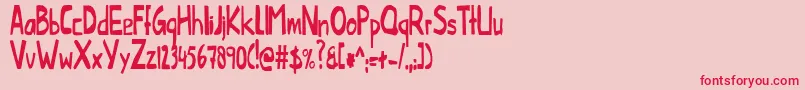 Fonte ThislittlepiggyCondensed – fontes vermelhas em um fundo rosa