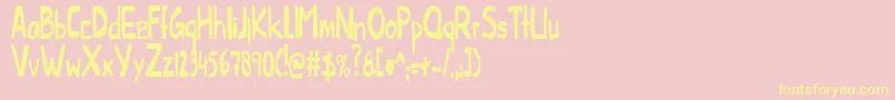 Шрифт ThislittlepiggyCondensed – жёлтые шрифты на розовом фоне