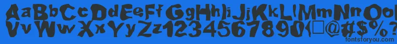 Lou Font – Black Fonts on Blue Background