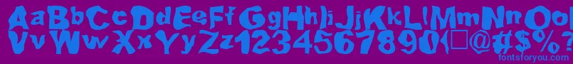 フォントLou – 紫色の背景に青い文字