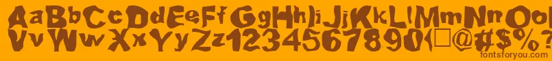 Lou Font – Brown Fonts on Orange Background