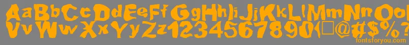 Weitere Informationen zur Lou-Schriftart Lou-Schriftart – Orangefarbene Schriften auf grauem Hintergrund