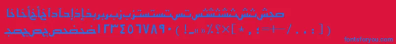 フォントArabickufissk – 赤い背景に青い文字