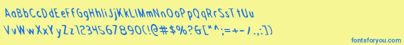 DraftingTableLeftalic Font – Blue Fonts on Yellow Background