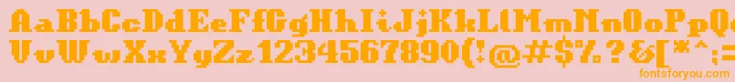 BitKitinformal Font – Orange Fonts on Pink Background