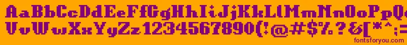 Weitere Informationen zur BitKitinformal-Schriftart BitKitinformal-Schriftart – Violette Schriften auf orangefarbenem Hintergrund