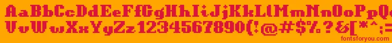 BitKitinformal Font – Red Fonts on Orange Background