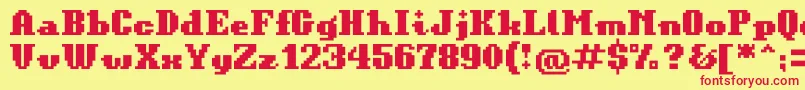 フォントBitKitinformal – 赤い文字の黄色い背景
