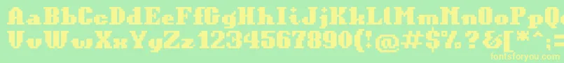 BitKitinformal Font – Yellow Fonts on Green Background