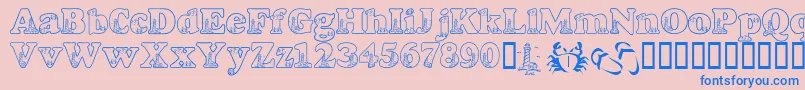 LmsBeachScrawl Font – Blue Fonts on Pink Background