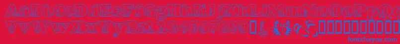 LmsBeachScrawl Font – Blue Fonts on Red Background