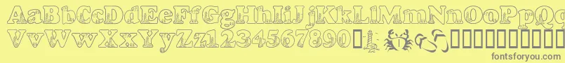 LmsBeachScrawl Font – Gray Fonts on Yellow Background