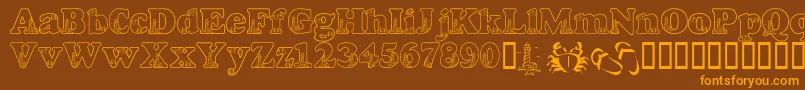 LmsBeachScrawl Font – Orange Fonts on Brown Background