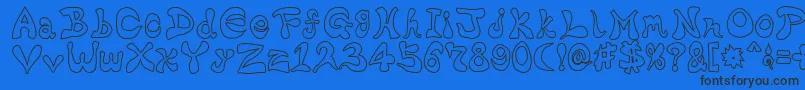 BharaticFontw Font – Black Fonts on Blue Background