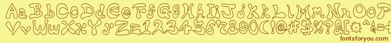 BharaticFontw Font – Brown Fonts on Yellow Background