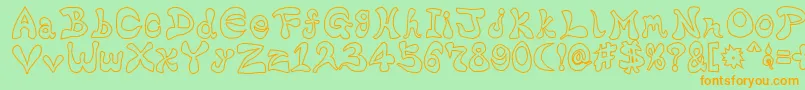 BharaticFontw Font – Orange Fonts on Green Background