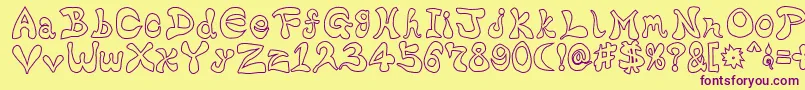 BharaticFontw Font – Purple Fonts on Yellow Background