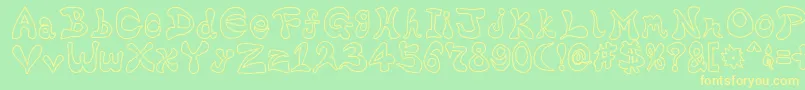 BharaticFontw Font – Yellow Fonts on Green Background