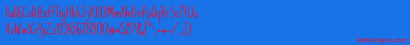 Komixcon Font – Red Fonts on Blue Background