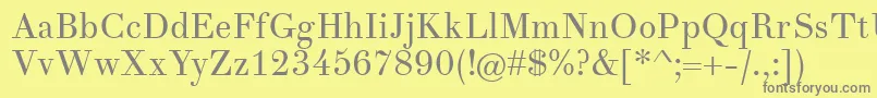 フォントTheanodidot – 黄色の背景に灰色の文字