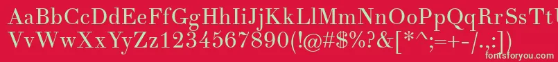 フォントTheanodidot – 赤い背景に緑の文字