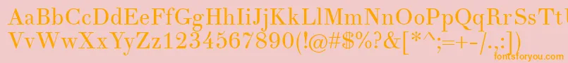 Theanodidot-Schriftart – Orangefarbene Schriften auf rosa Hintergrund