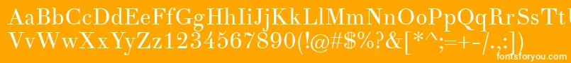 フォントTheanodidot – オレンジの背景に白い文字