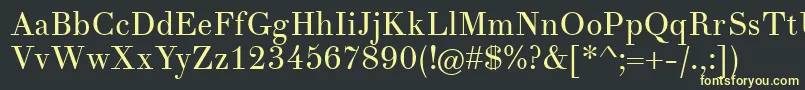 フォントTheanodidot – 黒い背景に黄色の文字