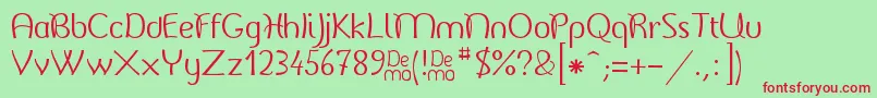 BelladoneDemo Font – Red Fonts on Green Background