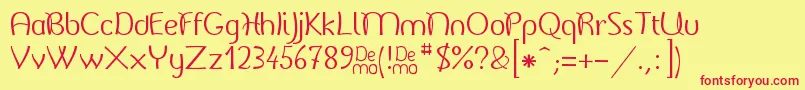 BelladoneDemo Font – Red Fonts on Yellow Background