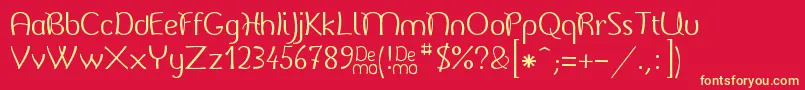 BelladoneDemo Font – Yellow Fonts on Red Background