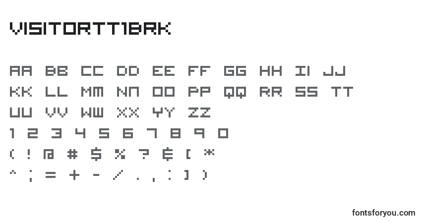 Шрифт VisitorTt1Brk – алфавит, цифры, специальные символы