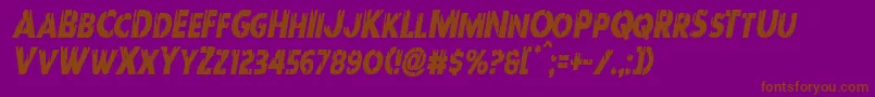 Шрифт Redundeadcondital – коричневые шрифты на фиолетовом фоне