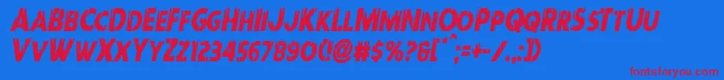 Redundeadcondital Font – Red Fonts on Blue Background